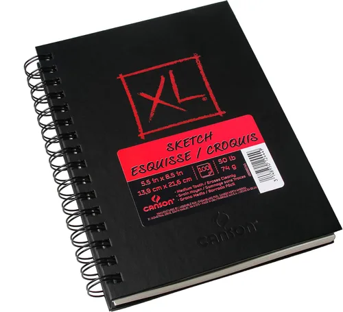 Vista 2 de Canson Cuaderno de bocetos de la serie XL, bloc de alambre, 5.5 x 8.5 pulgadas, 100 hojas (50 libras/2.61 oz), papel de artista para adultos