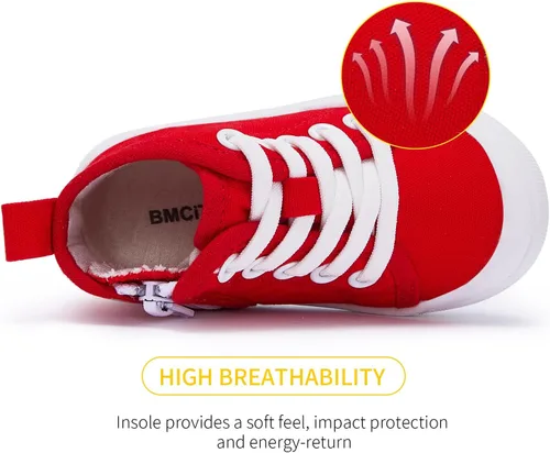 Vista 4 de BMCiTYBM Zapatos de bebé para niño y niña, zapatos de invierno cálidos antideslizantes para primeros pasos de 6 a 24 meses