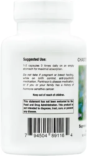 Vista 2 de Supreme Nutrition Chaste Tree Supreme, 90 cápsulas vegetarianas de Vitex Pure