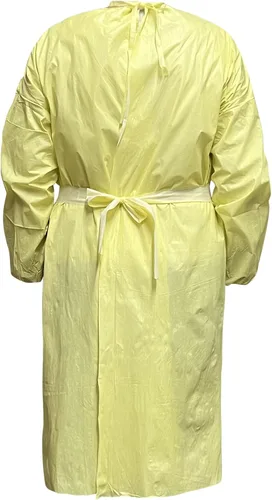 Vista 3 de Sino Protection - Bata protectora desechable de aislamiento con puños de punto, no quirúrgico, sin látex, resistente a los fluidos, no estéril
