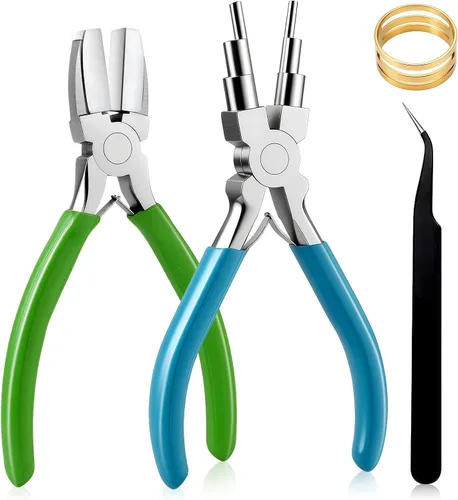 Vista 15 de URSKYTOUS Juego de 3 piezas de alicates para joyería, kit de herramientas de alicates para hacer joyas incluye alicates para joyería de punta