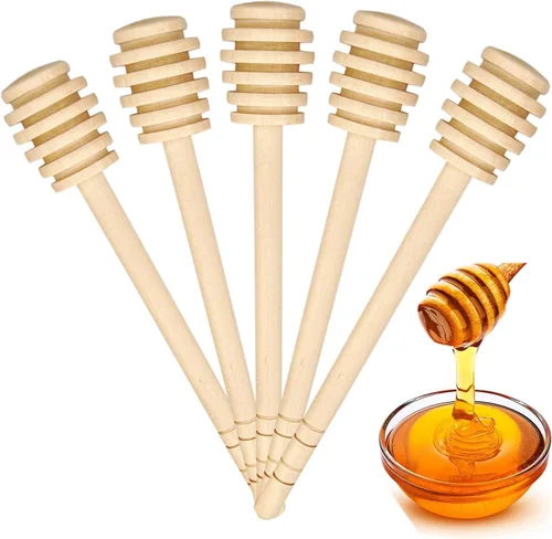 Vista 8 de Palito de Madera para Miel, Recolectar, Dispensar, Rociar Mermelada, Portátil, Boda Fiesta (3.1 in/8cm, 30)