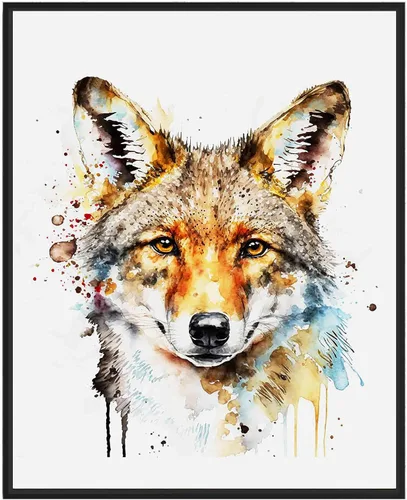 Vista 45 de WIldlife - Póster impreso de pez pescador, impresiones abstractas de animales de acuarela, obras de arte de naturaleza para sala de estar