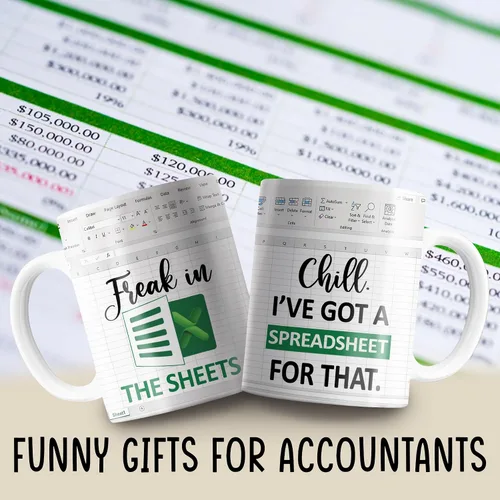 Vista 2 de Taza divertida de contador de Freak In The Sheets, regalos divertidos de contabilidad de fantasmas para hombres, mujeres, compañeros de trabajo