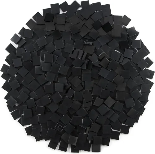 Vista 3 de Black 2×2 Tiles ×500 Ladrillos planos MOC Piezas y piezas Bulk Building Blocks for Smooth Surface Wall Floor, Toy Accessories Compatible with