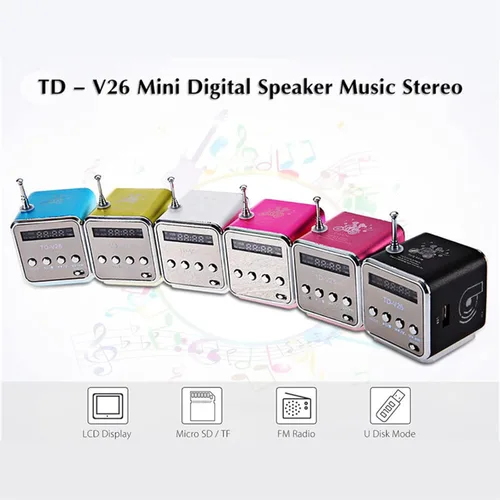 Vista 2 de Mini altavoz Bluetooth, reproductor de música inalámbrico Etigood portátil, radio FM, estéreo digital, reproductor MP3, compatible con tarjeta Negro