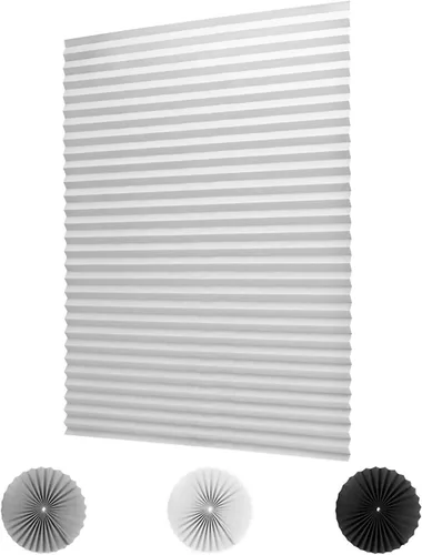 Vista 8 de LUCKUP 1 Paquete Persiana de Tela Plisada Filtrante de Luz Sin Cordón, Fácil de Cortar e Instalar, con 2 Clips (48"x72" - 1 Paquete, Negro)