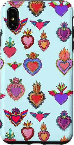 Vista 11 de Latinas Milagros Tin Hearts Phone Case Gift Watercolor Case for iPhone 17