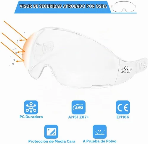 Vista 2 de Aolamegs ANSI Z87 Safety Hard Hat Visor-OSHA Construction Hard Hat Accessories,Safety Helmet Goggle Replacement,Eye Protector