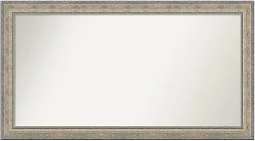 Vista 35 de Amanti Art Espejo de baño plateado para sobre el fregadero, 28 x 37 pulgadas, elegante espejo rectangular de peltre cepillado, marco de madera