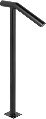 Vista 9 de Happybuy - Barandilla de acero negro de 330 libras de capacidad, barniz para hornear, escaleras de metal, pasamanos elegantes para escalones al aire