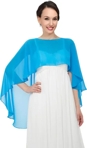 Vista 16 de Sheer Shawls and Wraps for Evening Dresses Chiffon Capes for Women Negro