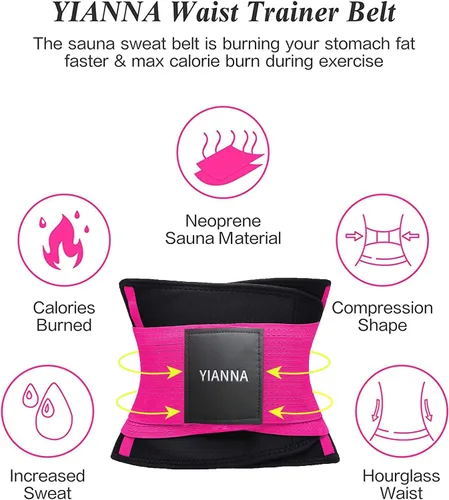 Vista 2 de YIANNA Waist Trainer Belt for Women Waist Trimmer Weight Loss Workout Fitness Back Support Belts