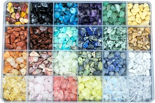 Vista 9 de Cuentas de piedras preciosas para hacer joyas DIY, cristales de energía curativa con pulido, cuentas irregulares trituradas con forma irregular