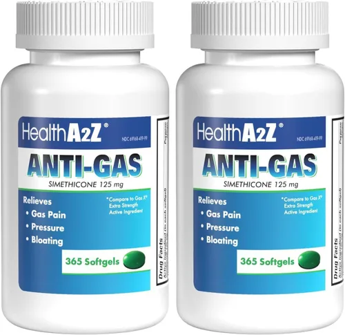Vista 9 de HealthA2Z® Alivio de Gases Simeticona 125 mg Alivia las molestias estomacales y los gases Anti flatulencia Alivia los gases rápidamente