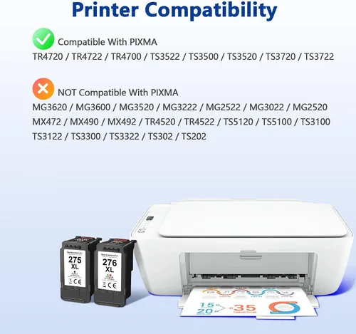 Vista 2 de TECKKIN for 276XL Ink cartridges, 1 Tri