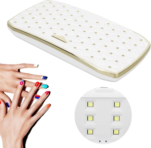 Vista 3 de Mini secador de uñas, lámpara LED de uñas de 36 W, plegable, portátil, 12 chips de luz de alta eficiencia, material ABS, blanco
