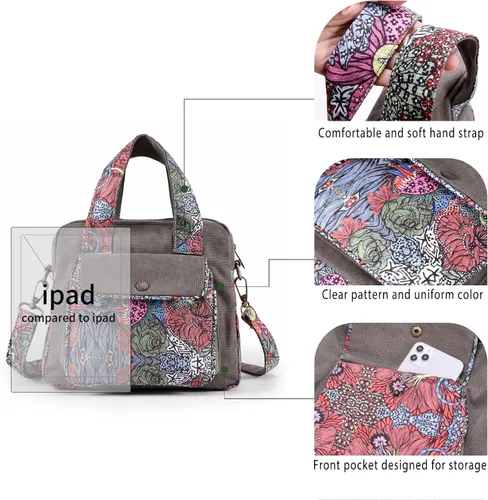 Vista 3 de Black Butterfly Bolso de hombro de lona de alta calidad, asa superior para mujer, bolso ligero, estilo cruzado pequeño