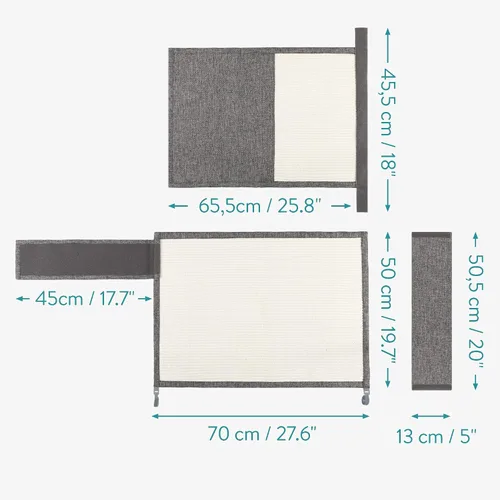 Vista 5 de Navaris Tapete protector de sofá para gatos – Protector de muebles de lino y sisal para gatos – Alfombra de arañazos de sofá, silla