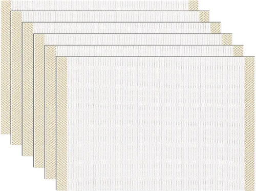 Vista 65 de SHACOS Beige Woven Placemats Set of 4 Place Mats Indoor Outdoor