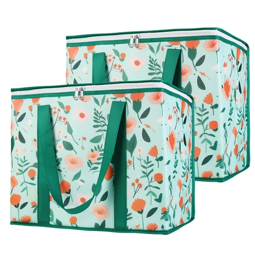 Vista 7 de Bodaon Bolsa de entrega de pizza aislada, 20" x 20" x 8" bolsas calentadoras de pizza para mantener caliente, bolsa aislada para entrega de Negro