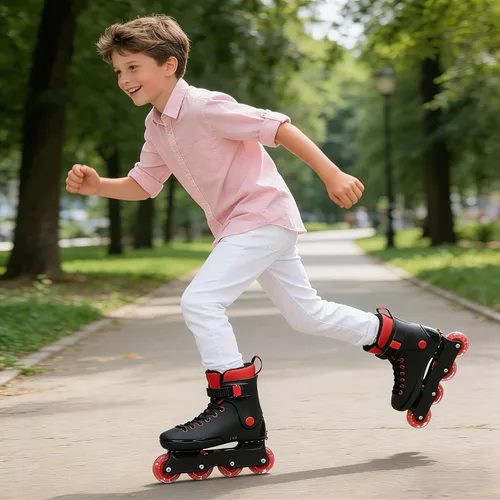 Vista 3 de LKD Patines en línea ajustables, patines al aire libre para hombres y mujeres