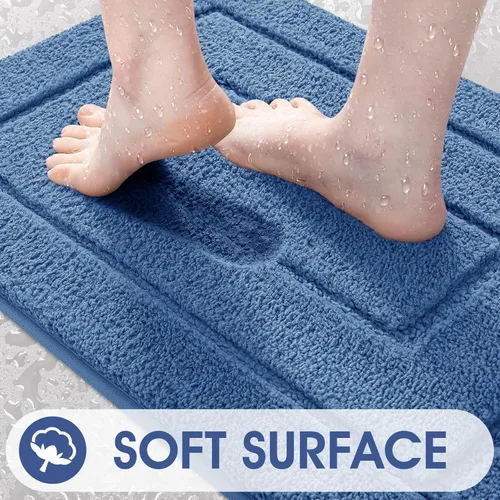 Vista 3 de IM HOME Tapetes de baño, felpa ultra suave, de microfibra esponjosa, absorbente, parte trasera antideslizante, lavable a máquina, tapetes para suelo