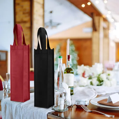 Vista 3 de Abbylike 48 bolsas de regalo de vino coloridas a granel, bolsas de regalo de vino no tejidas, bolsas de regalo de vino reutilizables con asa
