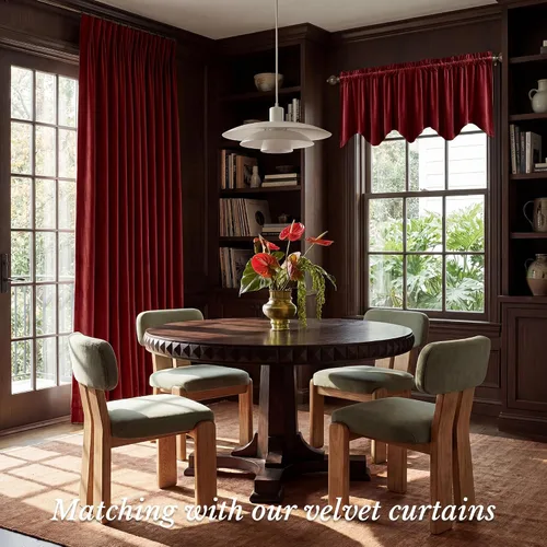 Vista 2 de StangH - Cortinas de terciopelo supersuaves para dormitorio (2 paneles, diseño de bolsillo para barra), Rojo