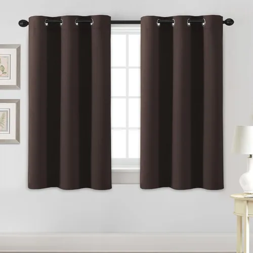 Cortinas opacas para dormitorio, con aislamiento térmico para oscurecer la habitación, cortinas de sala de estar, 45 pulgadas de largo, con ojales,
