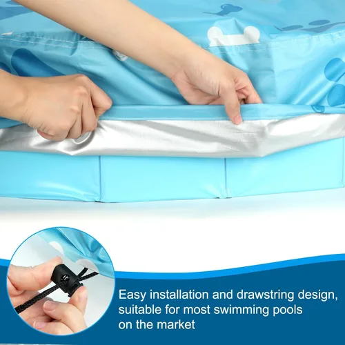 Vista 4 de Rypet Cubierta plegable redonda para piscina de mascotas de 71 pulgadas, fundas de piscina para niños, a prueba de fugas, lavables, accesorios