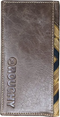 Vista 3 de HOOEY Cartera Western Rodeo de cuero para hombre, Patchwork- RojoNegro, Western
