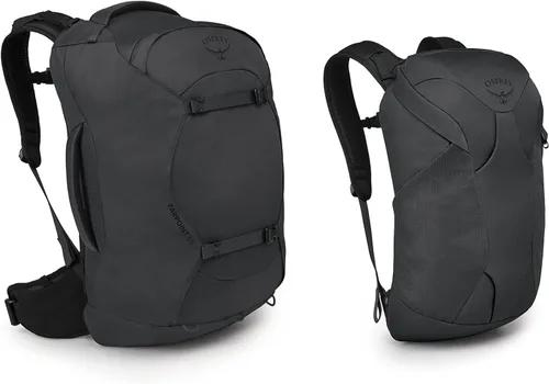 Vista 8 de Osprey Farpoint - Mochila de viaje para hombre de 55 litros, color gris Tunnel Vision Tunnel Vision Gris