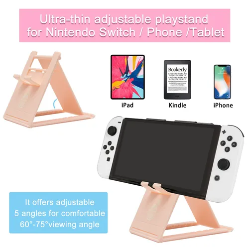 Vista 5 de BRHE Cute Travel Carrying Case for Nintendo Switch Switch OLED Accessories Kit with Hard Protective Cover, Glass Screen Protector, Ultra-Thin