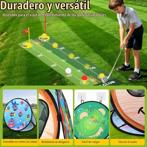 Vista 4 de Juego de golf 5 en 1 para niños y niñas de 3 años en adelante con tapete