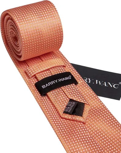 Vista 18 de Barry.Wang Corbatas de seda para hombre, diseño de lunares, gemelos cuadrados de bolsillo, gemelos para negocios, boda