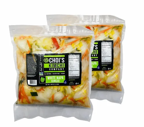 Vista 6 de Kimchi de col de napa picante de medio galón (3.5 libras) [vegano, sin gluten, sin OMG, probiótico] por Choi's Kimchi Co. Fabricado en Estados