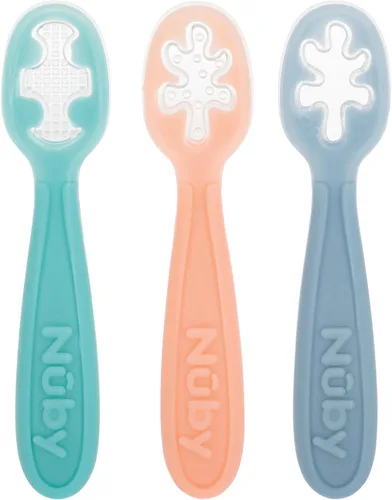 Vista 14 de Nuby Set de primeras cucharas para bebé - (3 paquetes) Utensilios de alimentación para bebés - 6+ meses Multicolor