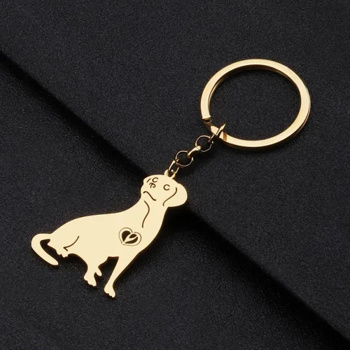 Vista 4 de Stainless Steel Pug Dog Keychain Chihuahua Labrador Corgi Puppy Key Ring Charms Pets Gifts for Women Girls Dog Lovers