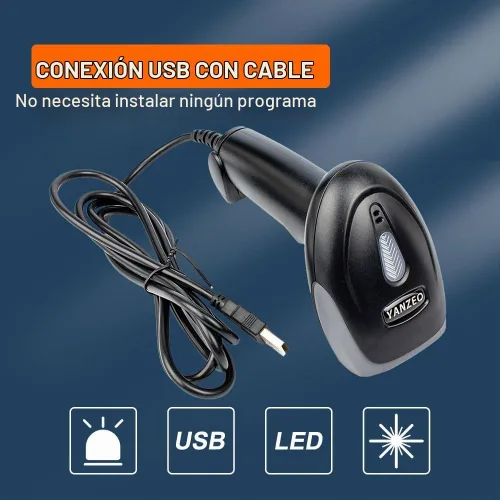 Vista 3 de YANZEO Escáner con cable del código de barras del PDA del CCD del USB
