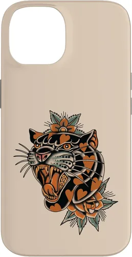 Vista 4 de American Traditional Panther with Hearts Old School Tattoo Case para iPhone 17