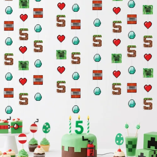 Vista 8 de Decoraciones de cumpleaños de dinosaurio de 52 pies para niños, pancarta de cumpleaños de tercer dinosaurio Rex, guirnalda de serpentinas, telón