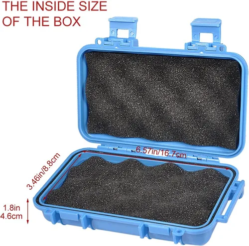 Vista 5 de Contenedor de almacenamiento hermético, impermeable, azul/negro, caja de almacenamiento en seco con 2 hebillas en forma de U para nadar