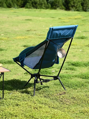 Vista 16 de WildCall Silla de camping plegable ligera, silla antihundimiento, respaldo