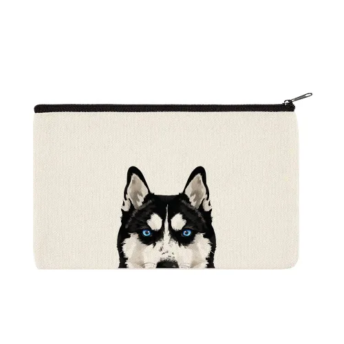 Vista 17 de WIRESTER Bolsa de maquillaje de lona con cremallera, bolsa de cosméticos, estuche organizador para mujeres y niñas, bolsa de cosméticos de viaje