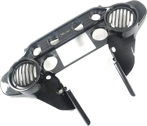 Vista 3 de Carenado interior con doble DIN GPS estéreo para Harley-Davidson Touring FLH 1996-2013-Efecto fibra de carbono