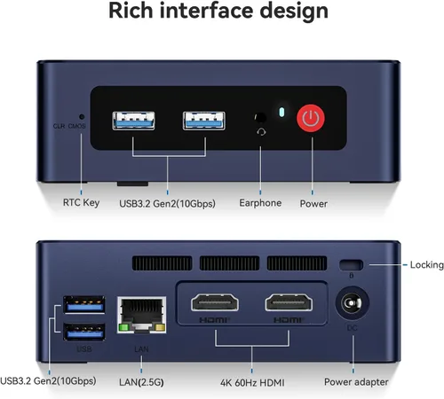 Vista 8 de Beelink MINI S12 PRO Mini PC, Intel Alder Lake N100 16GB RAM 512GB SSD
