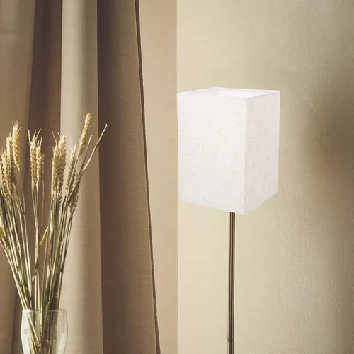 Vista 8 de Pantalla rectangular de lino para lámpara de tela blanca con clip, cubierta de luz, reemplazo de pantalla beige