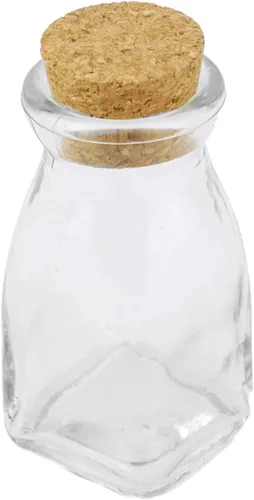 Vista 2 de Mini botellas de vidrio con corcho, paquete de 12 (tarro de galletas de 2.5 pulgadas)