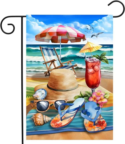 Vista 14 de Briarwood Lane Bandera de jardín de 12 x 18 para playa al aire libre, verano, bandera de jardín para exteriores